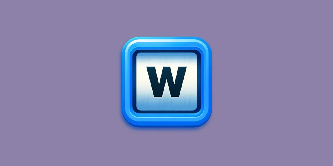 The Let’s Have A Word! app icon, a glossy blue letter tile with a bold navy W, on a lavender ground.