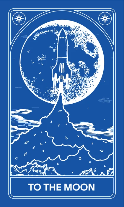 Crypto Tarot card: To the Moon.